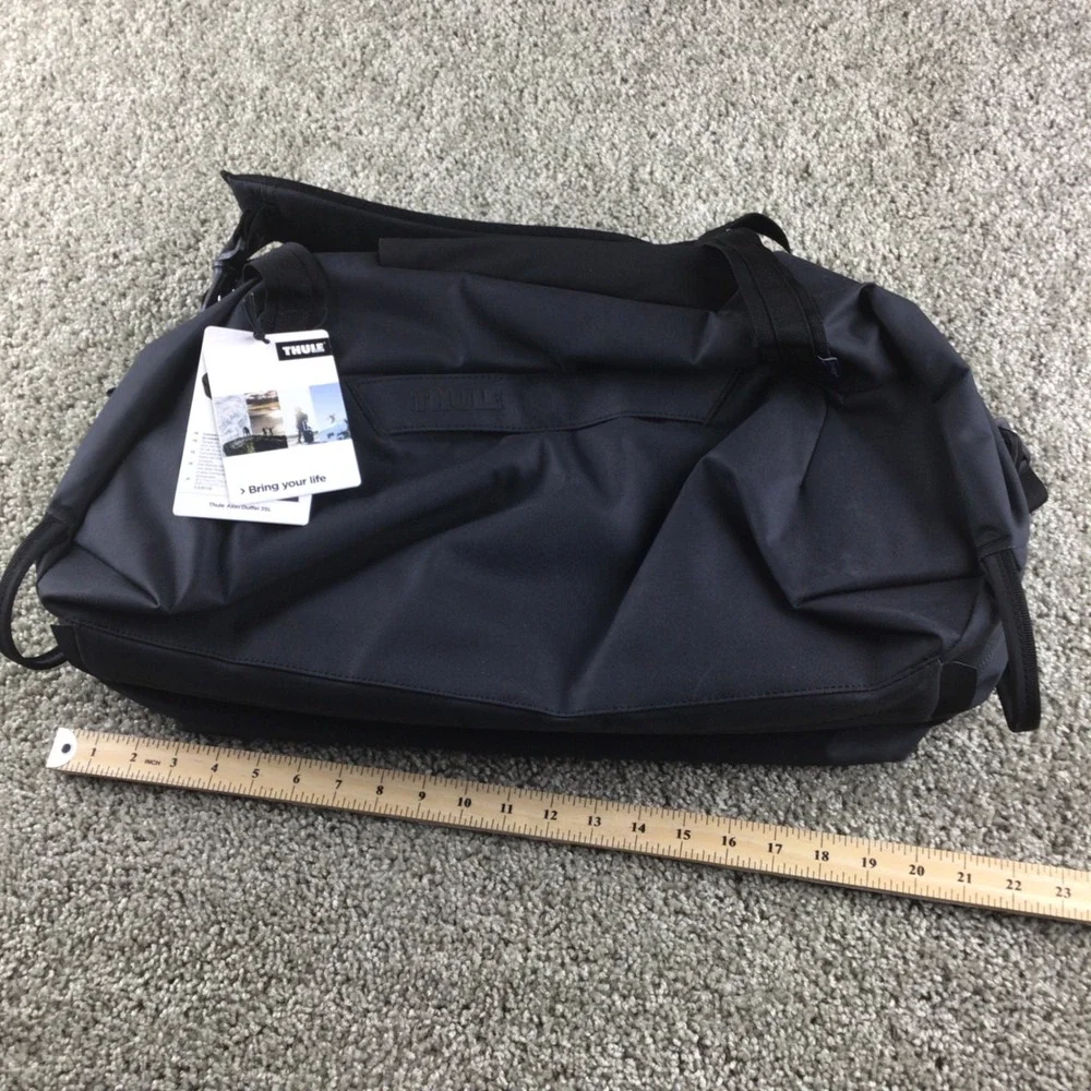 Thule Aion Duffel 35L Black Waxed Canvas Travel Bag Crossbody 3204725 NEW